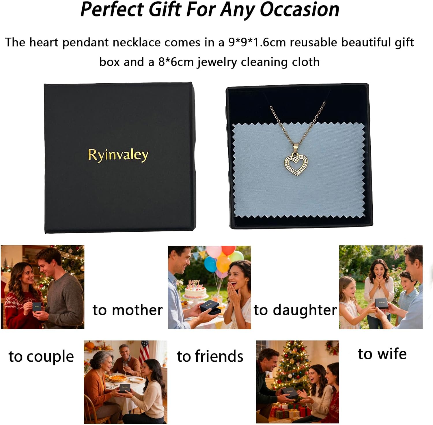 18k Gold Plated Heart Necklace for Women, Women's Charm Necklaces,Stainless Steel Gold Heart Pendant Necklace for Women,16-18 Inches Adjustable Chain,Trendy Jewelry Gifts - Image 3