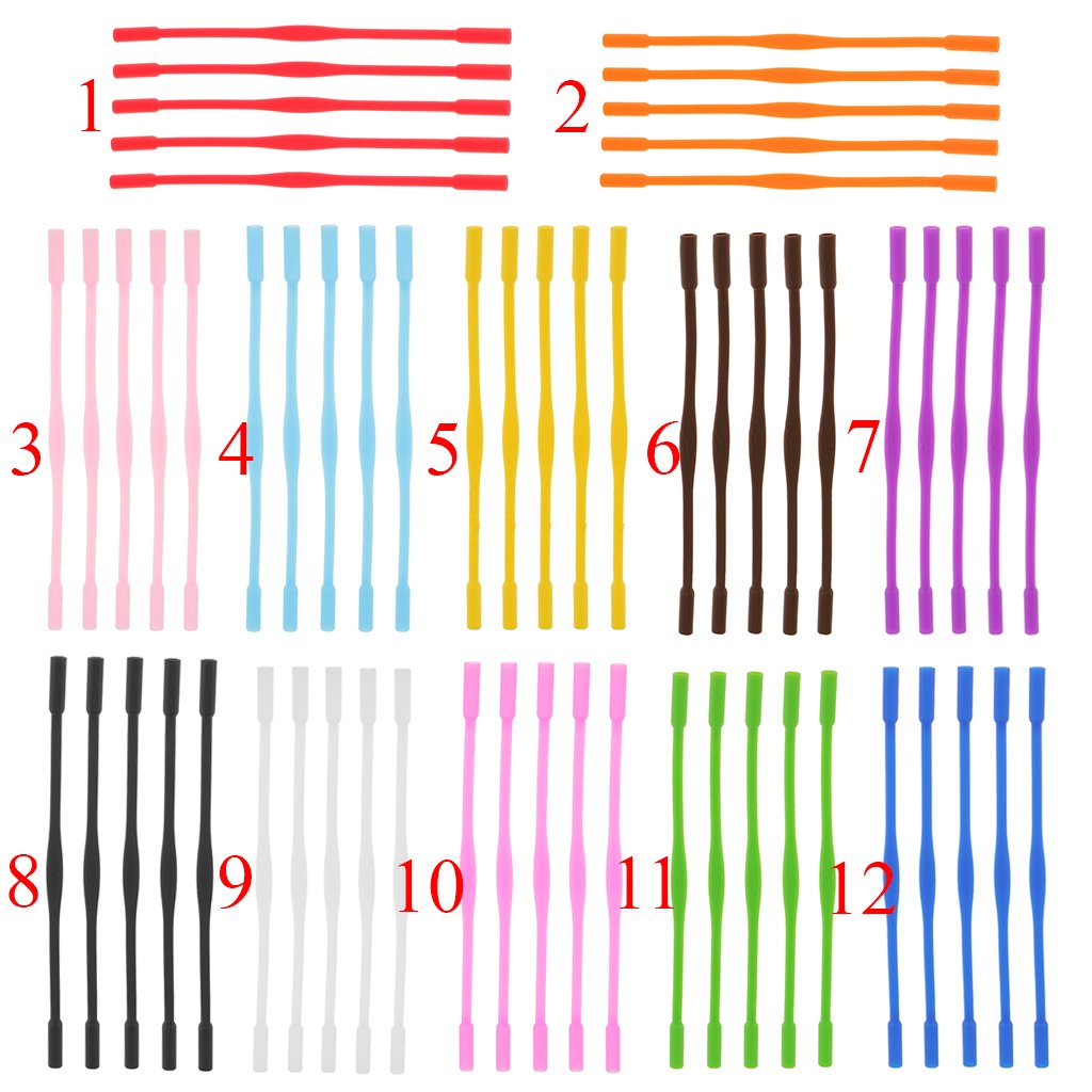 Segolike 5pcs Silicone Eyewear Glasses Neck Retainers Eyeglass Glasses Sunglasses Spectacle Head Safety Strap Cord Holder for Kids Children - red, 16.8x0.6cm 2