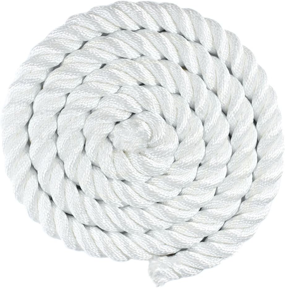 Golberg Premium USA Made Twisted Nylon Rope - (3/8 Inch x 600 Feet, White)