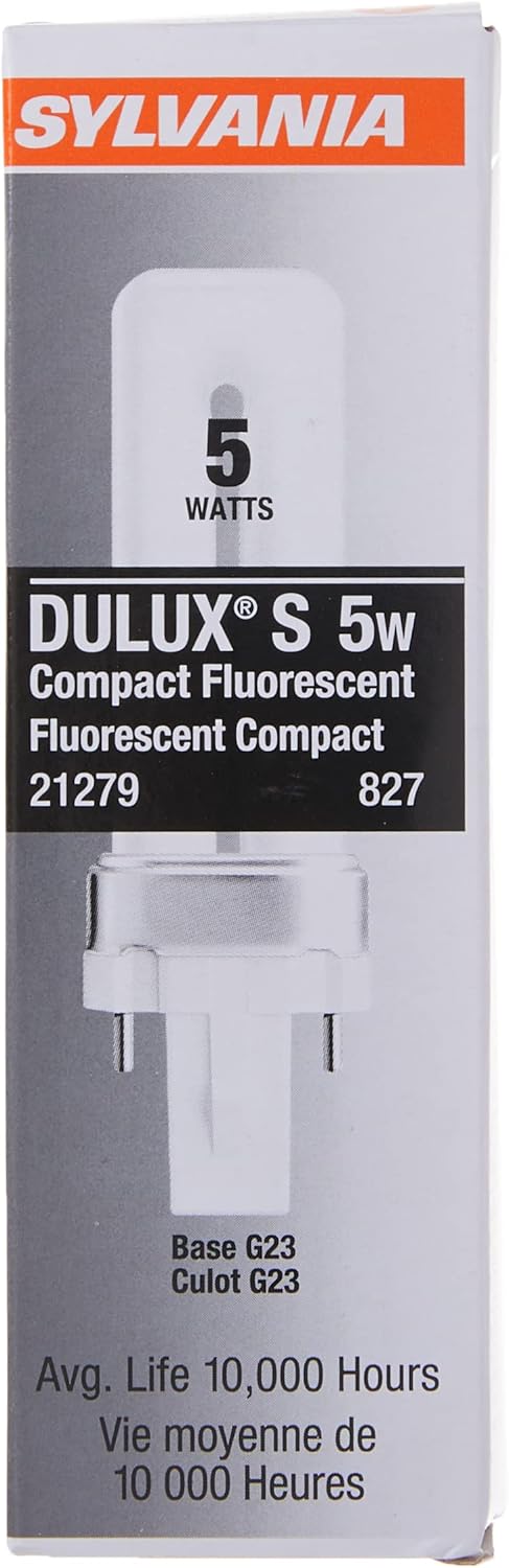Sylvania 21279 Compact Fluorescent 2 Pin Single Tube 2700K, 5-watt
