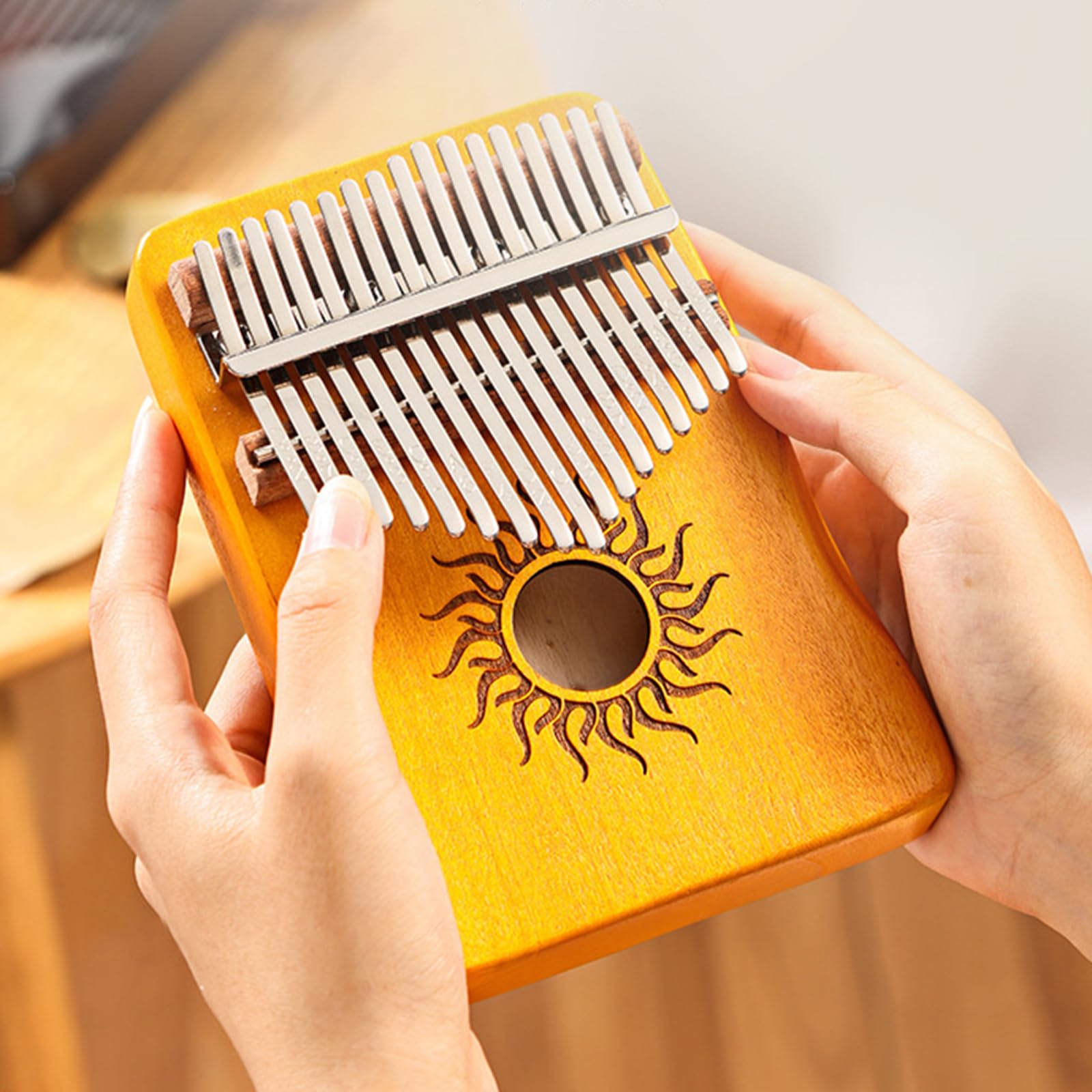 Pianoforte portatile in legno a 17/21 tasti, piccolo strumento musicale portatile per bambini e principianti
