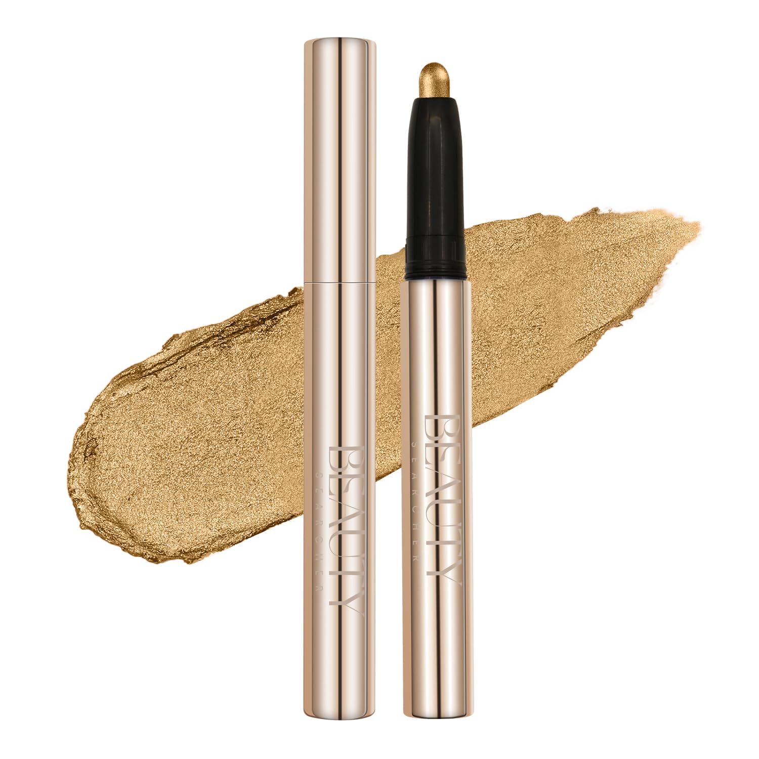 Beauty Searcher Sombra de Ojos en Barra Brillo Mate Lápiz Crayón Suave Impermeable Pigmentada Cremosa Iluminador de Ojos (#05 Chispa Marrón)