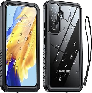 Capa à prova d'água para Samsung Galaxy A54, protetor de tela integrado 360°, proteção resistente à prova de choque IP68, capa subaquática para Samsung Galaxy A54 (Preto)
