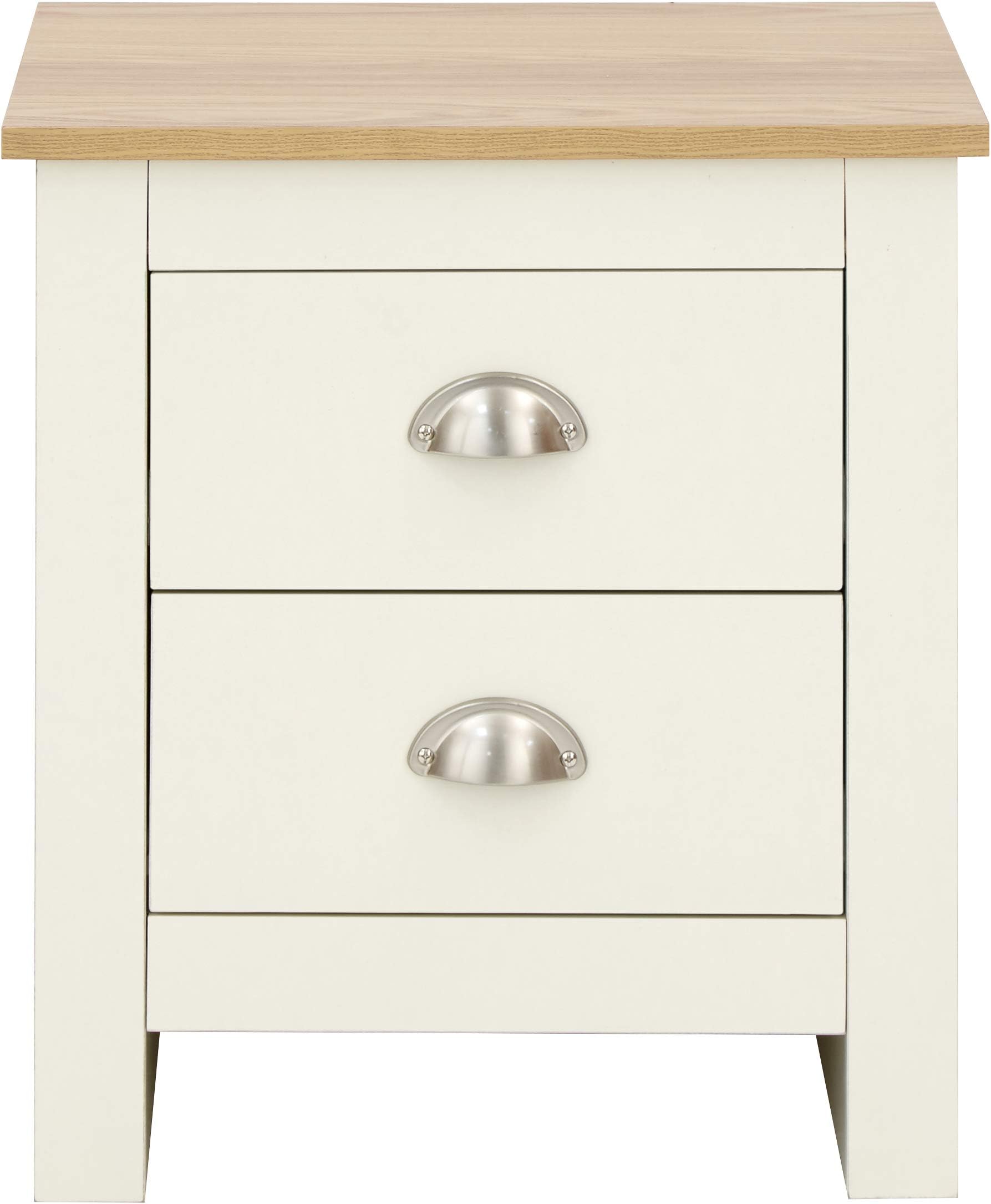 Lancaster 2 Drawer Bedside Drawers Cream