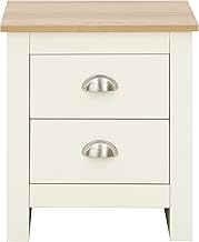 Lancaster Cream with Oak Top Bedroom Furniture - Wardrobes, Chest, Bedside (Bedside Cabinet)