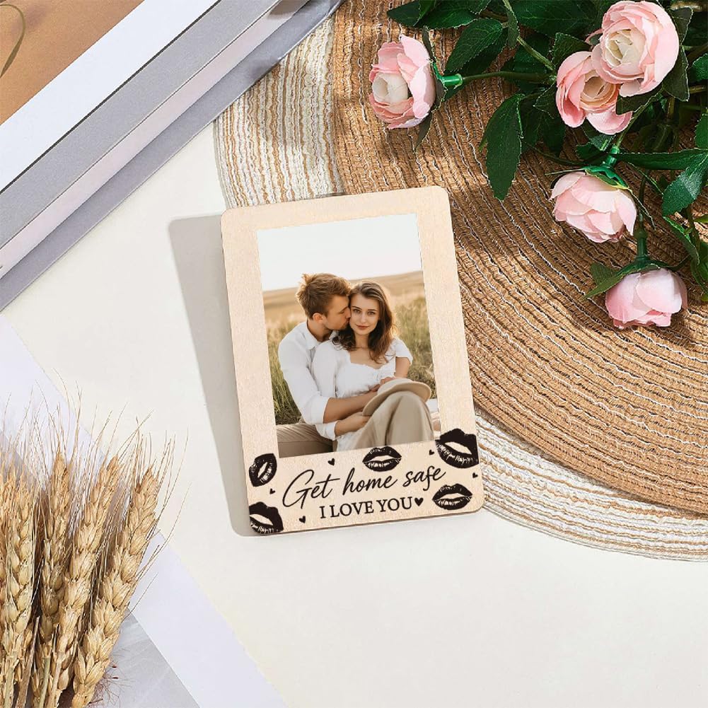I Love You Car Visor Photo Clip Wooden Rectangle 4.7 x 3.3 Inch image 4