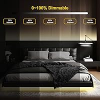 Vista 6 de COB LED Strip Light,CCT Dimmable Strips Light,2700K-6500K,9.84ft/3m,8mm Wide,CRI90+ 24V LED Strips Kit with Bluetooth APP Control/Music Mode,for