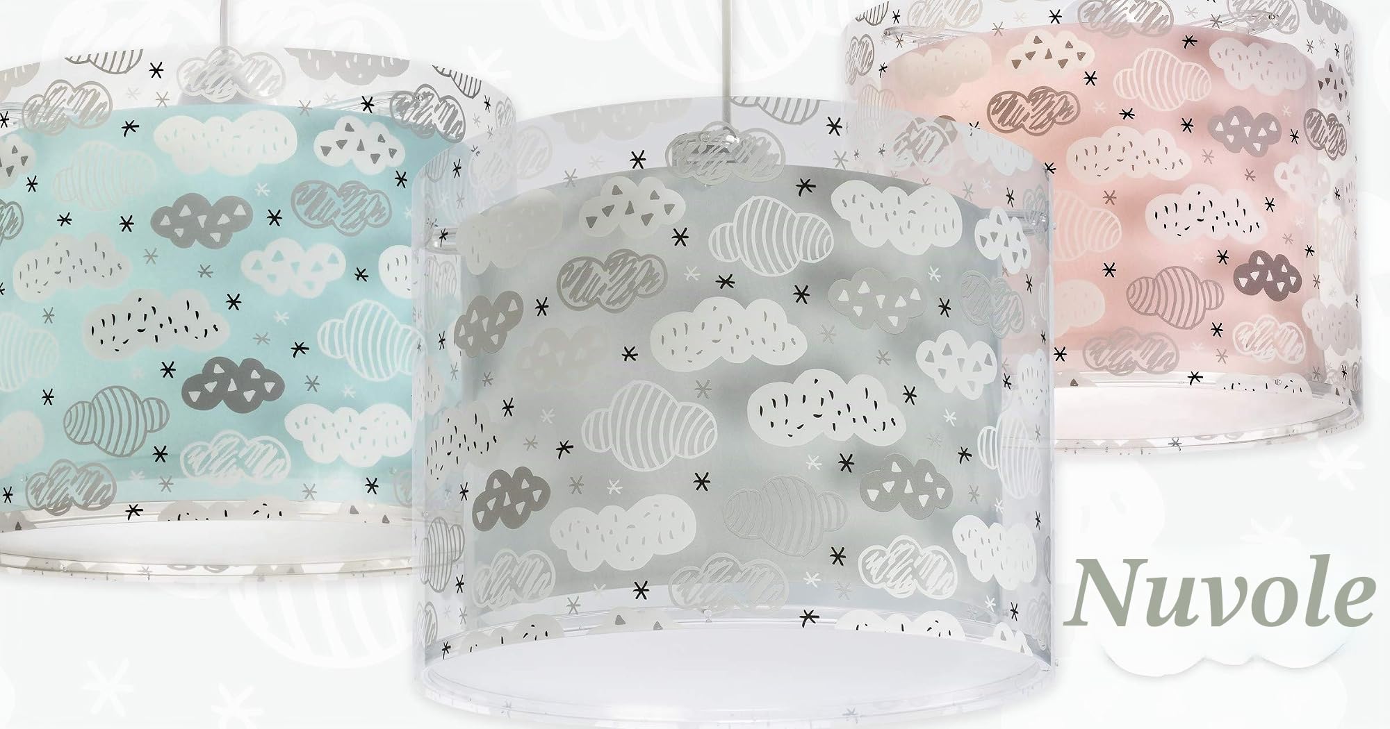 Dalber Clouds lampada per bambini, Grigio, plastica