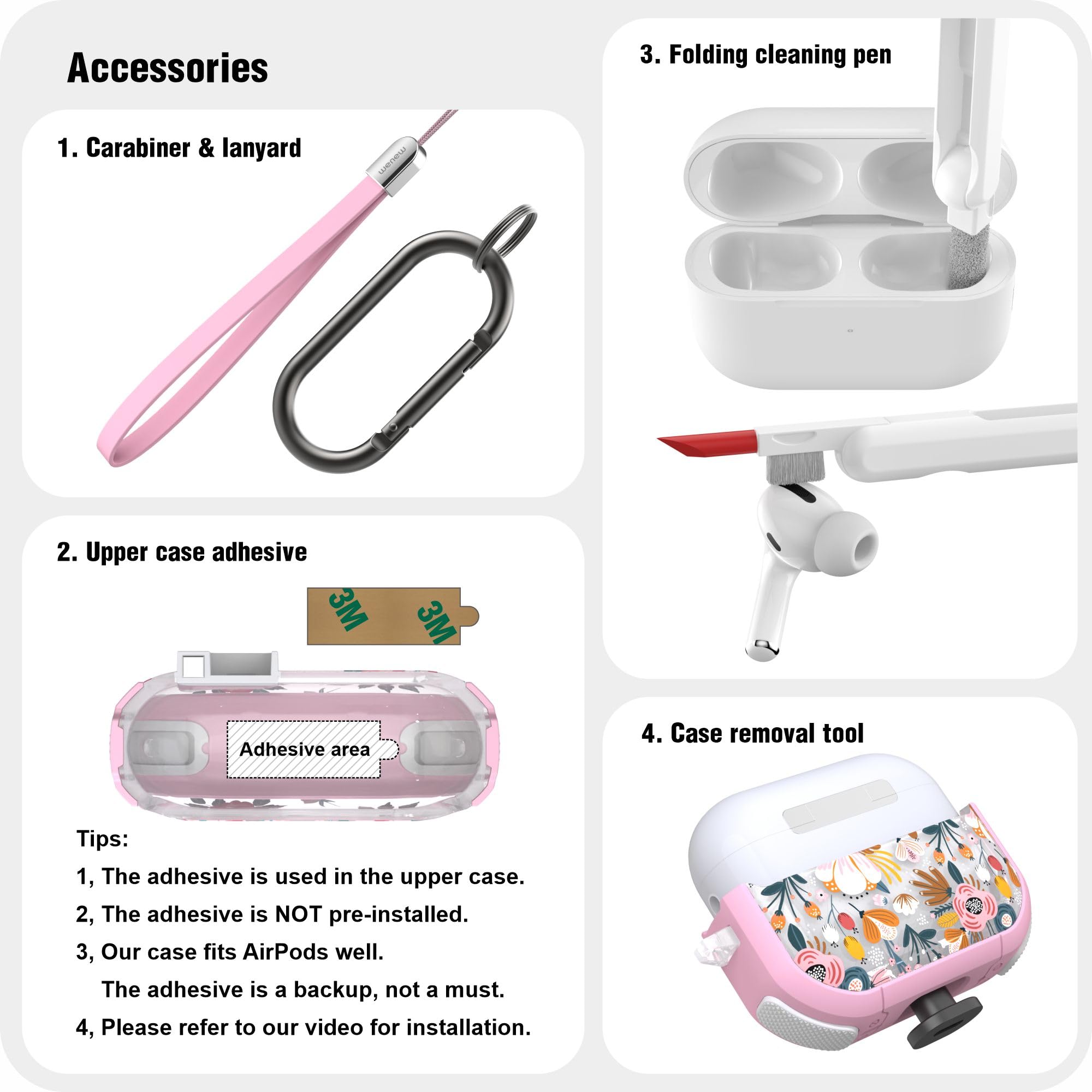 Amazon.com: WENEW for AirPods Pro 3 Case (2025) Cover Secure Lock