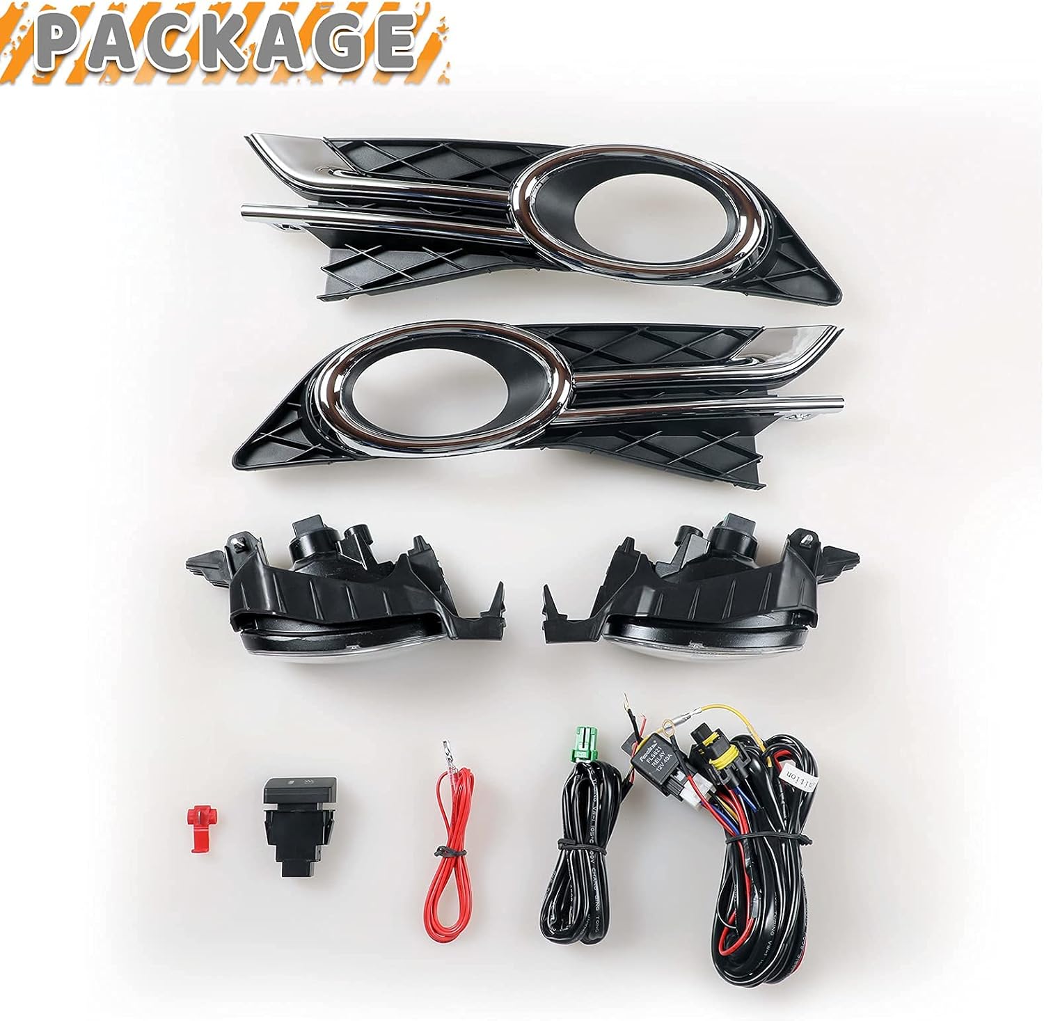 AUTOWIKI Fog Lights Lamp Assembly For Honda Odyssey 2014 2015 2016 2017 Driver Passenger Replacement(Clear Lens)