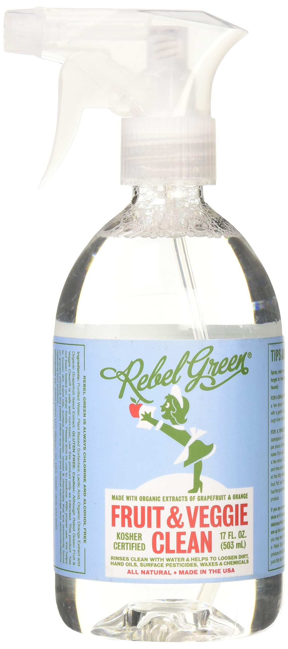 Rebel Green Cleaner Spray Veggie and Fruit, 16 Fl Oz