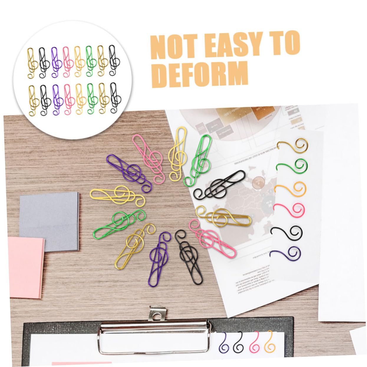 SHINEOFI 300stücke Bunte Musiknoten Büroklammern Aus Metall Praktische Kleine Klammern Für Dokumente Notizen Scrapbooking Und Mehr Für Schule Und Büro
