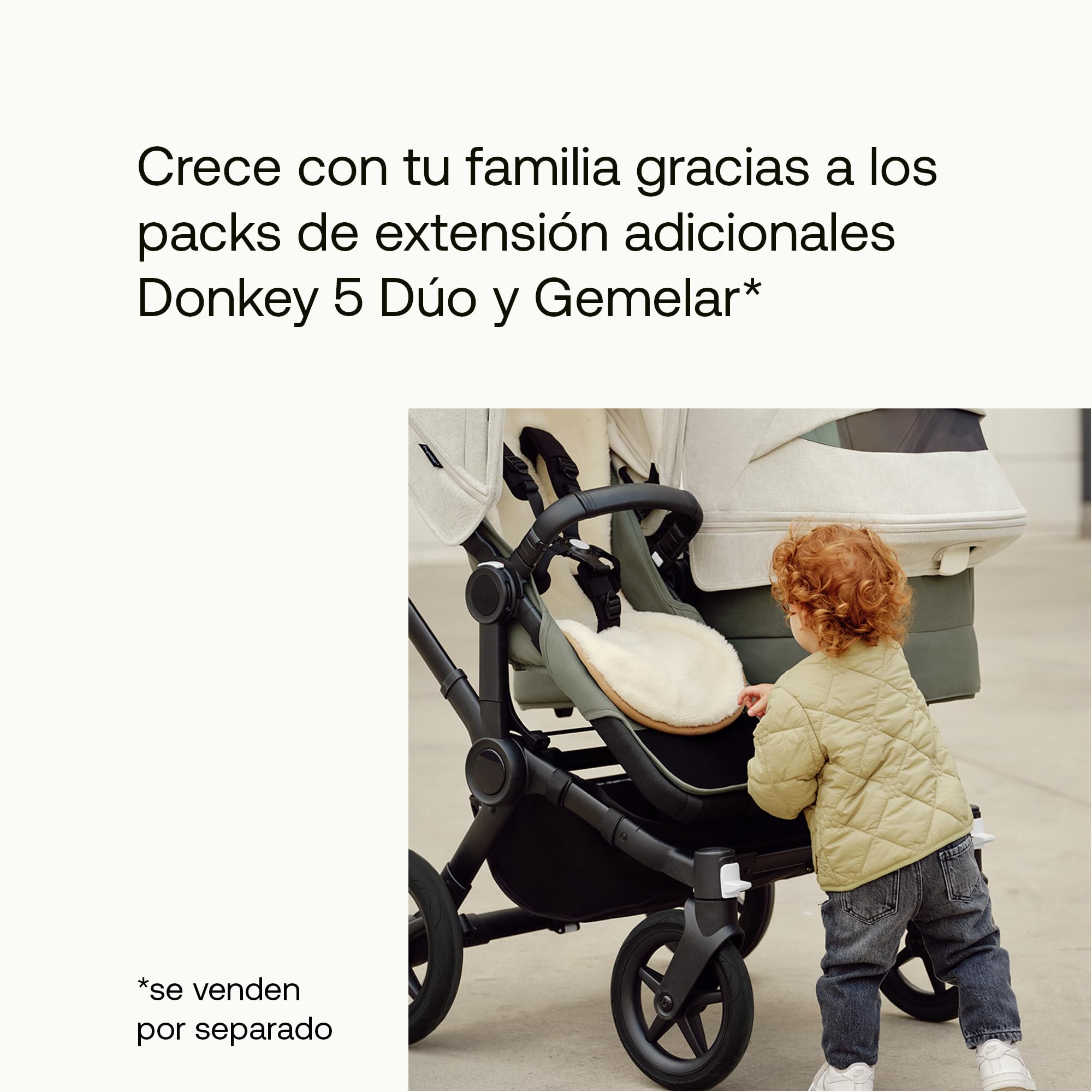 Bugaboo Juego de Extensión Donkey 5 Duo, Convierte tu Donkey 5 Mono en un carrito Duo, De Lado a Lado, Diseño Mejorado, Silla Reversible y Dirección a Una Mano, Midnight Black