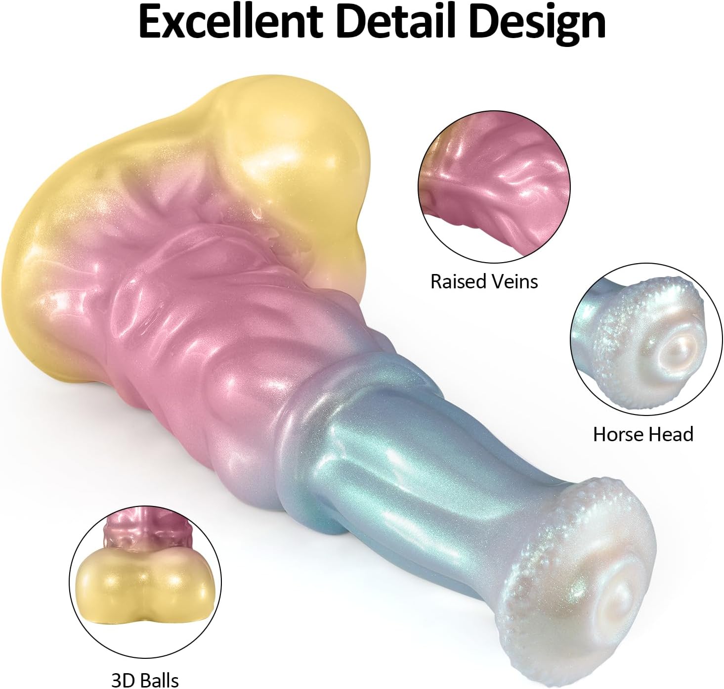 14.8 Inch Huge Thick Monster Horse Dildo, 3.7'' Diameter Big Fantasy Animal Dildos with Strong Suction Cup, Giant Silicone G-spot Penis Adult Sex Toys for Advanced Women Men