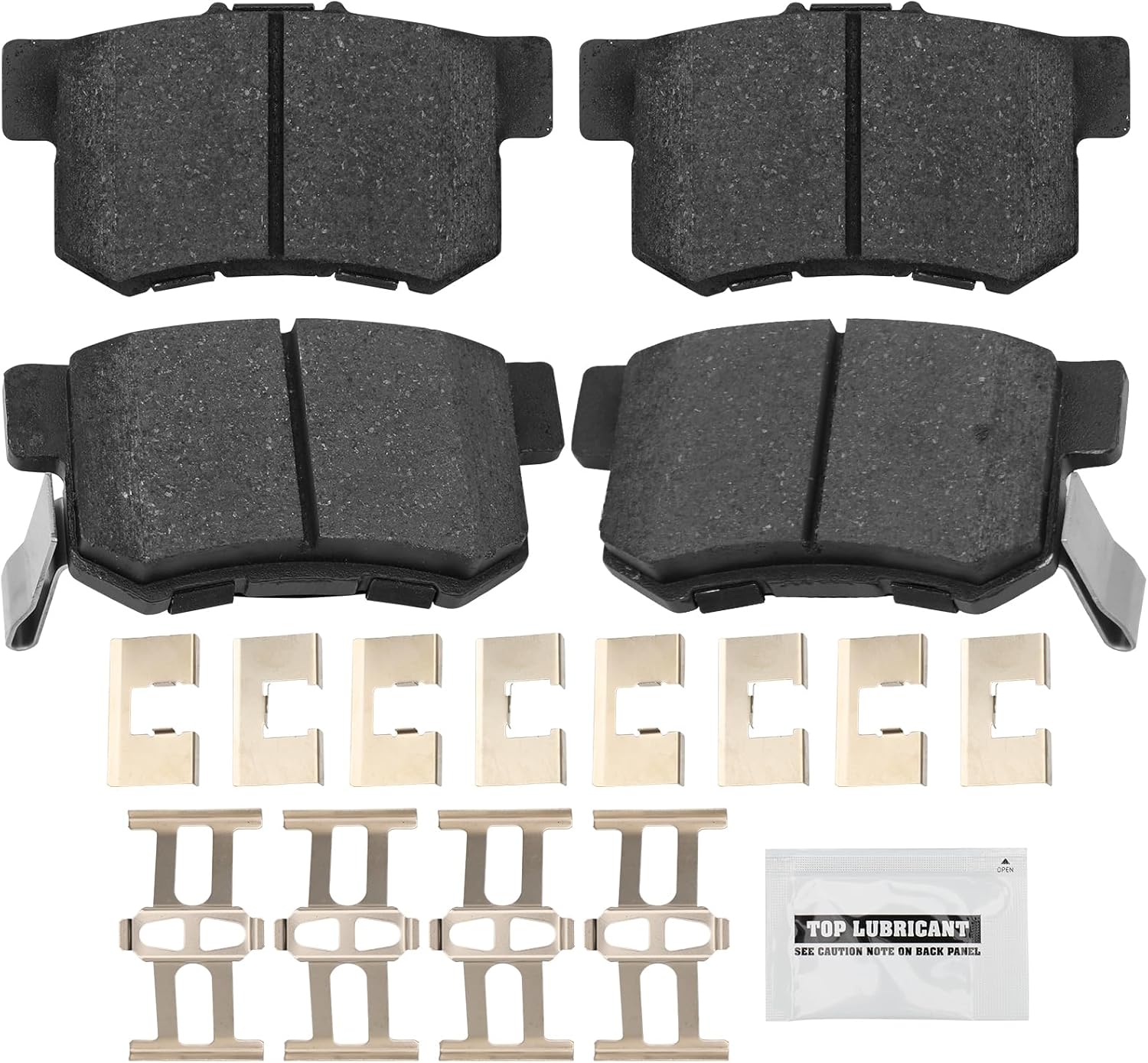 4PCS D537 Rear Ceramic Brake Pads Long Life Compatible for Honda Civic Accord S2000 Prelude,Acura ILX TSX CSX RSX EL TL CL Vigor Integra,Suzuki SX4 Kizashi Crossover