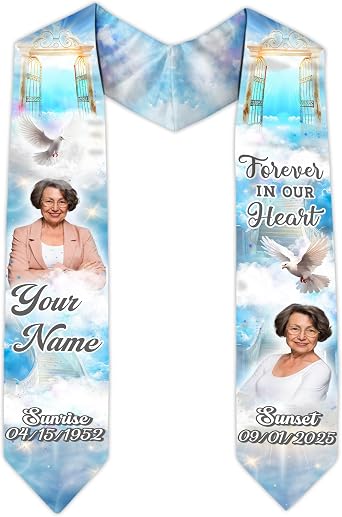 Custom Memorial Graduation Sash 2025, Personalized Memorial Graduation Stole, Custom Graduation Sash with Tribute