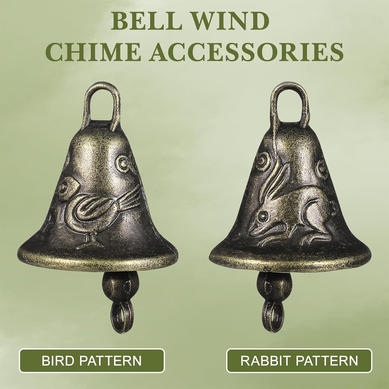DOITOOL 40Pcs Small Brass Bells for Crafts Wind Chime Bell Accessories Vintage Mini Metal Bell Statues for DIY Home Decor Dog Collars and Doorplates 0.98X1.81X0.90In Each
