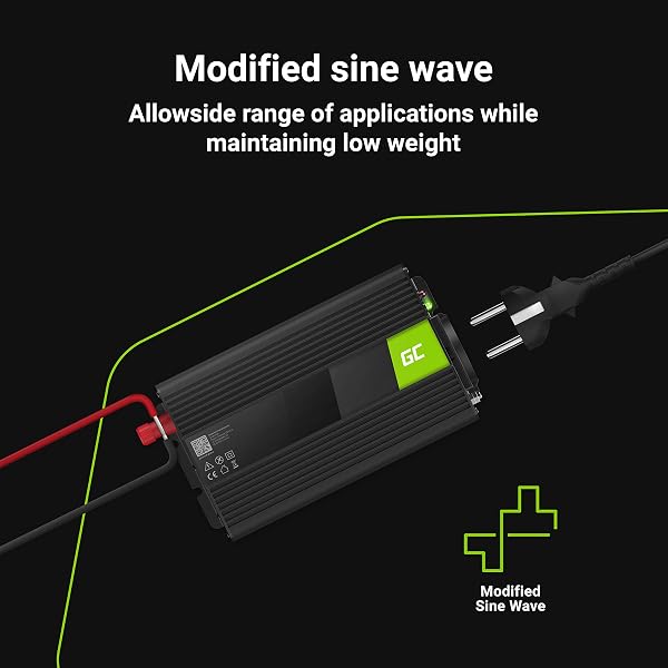 Green Cell® 300W/600W 12V auf 230V Sine Wave Volt kfz Spannungswandler Wechselrichter Power Solar Inverter DC AC Umwandler Stromwandler Wohnwagen Auto Modifizierte Sinus Zigarettenanzünder Steckdose - 2