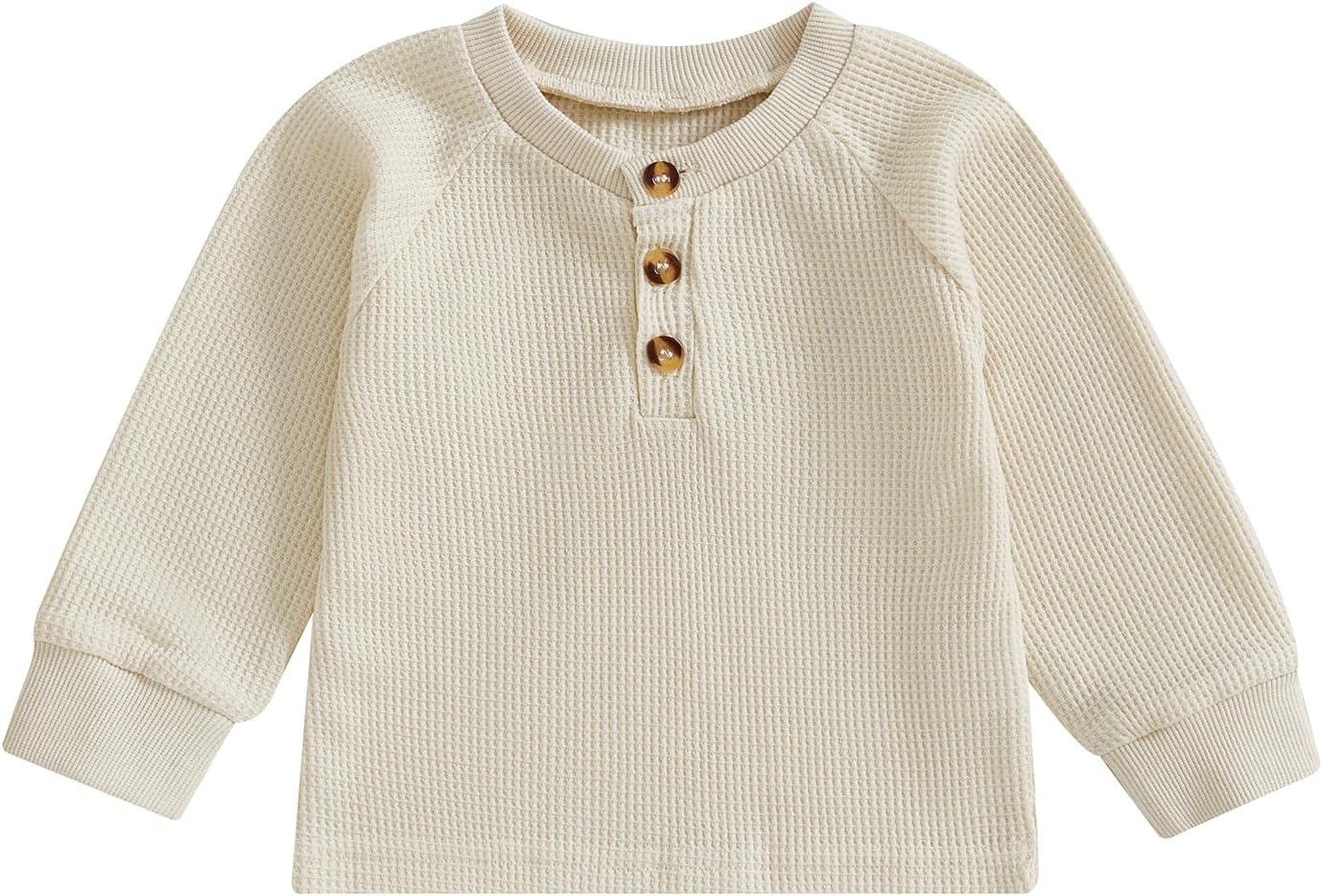 Toddler Baby Boy Girl Sweatshirt Sweater Long Sleeve Crewneck Waffle Knit Outfit Pullover Tops Fall Winter Clothes