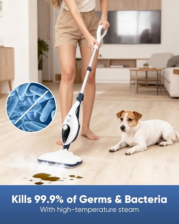 CYK Steam Mops for Floor Cleaning, 12 in 1 Handheld Steam Cleaner for Home, Floor Steamer for Hardwood Floors and Tile by CYK - Image 2