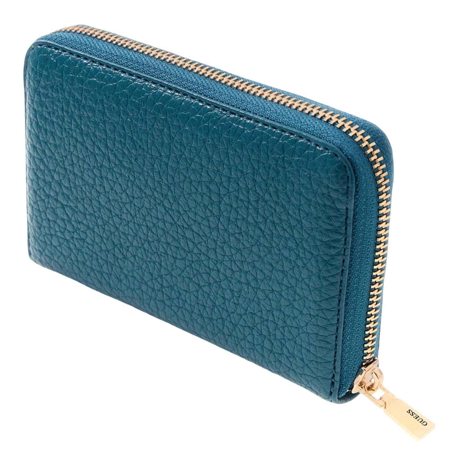 GUESS Porte-Monnaie Marsha SLG Medium Zip Around Wallet Teal Bleu pétrole