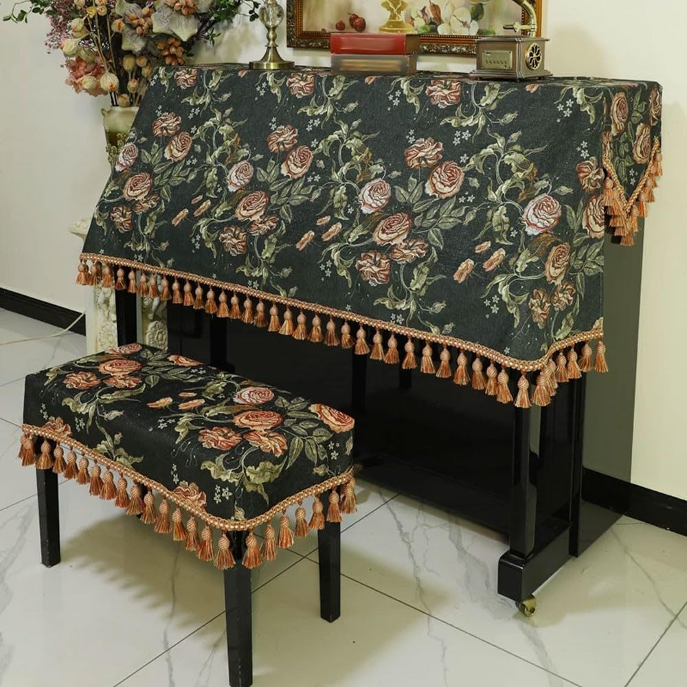 Pokrowiec na pianino, odporny na kurz, zdobiony, pogrubiony(Double Bench Cover)