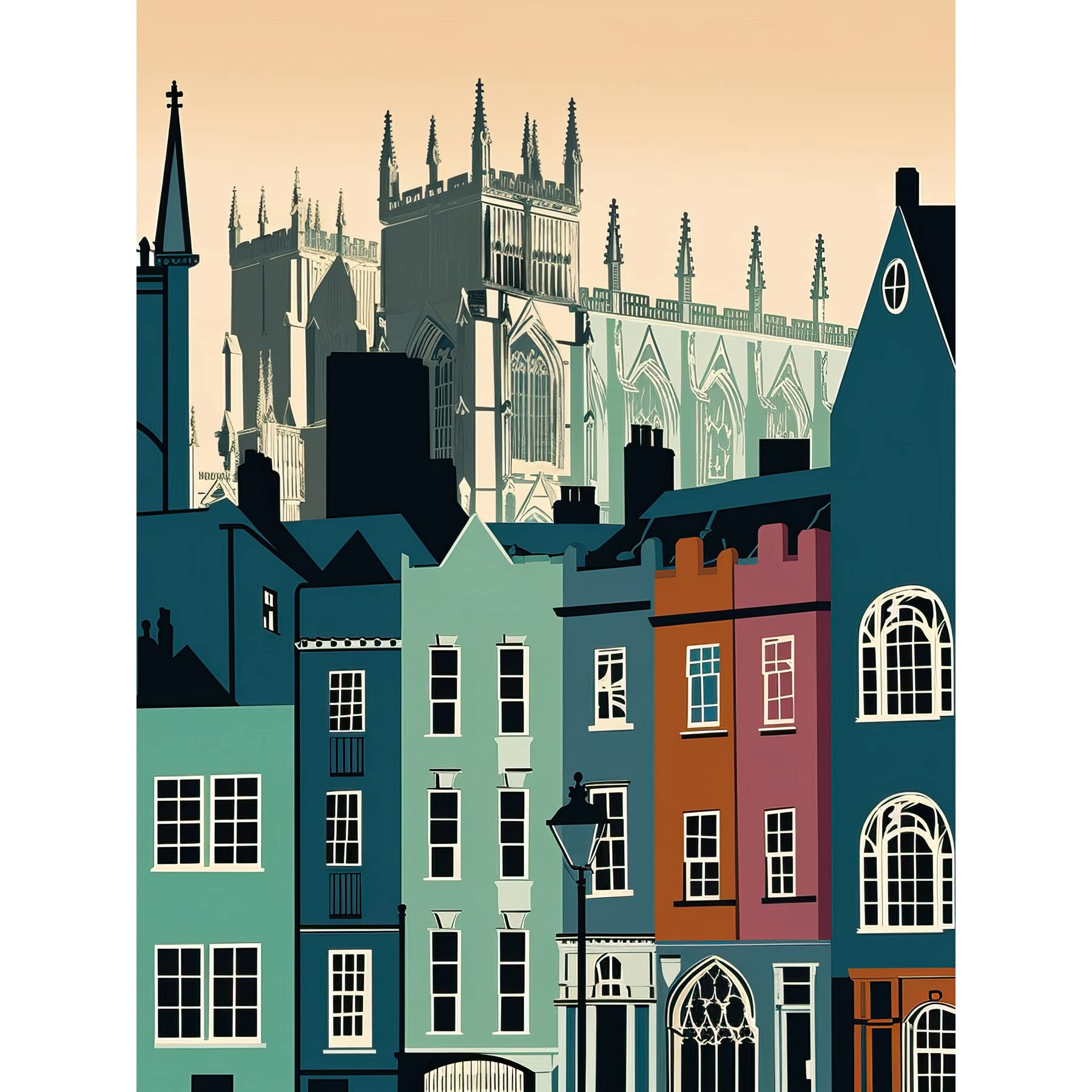 Artery8 York Minster and Shambles Street Cityscape Large Wall Art Poster Print Thick Paper 18X24 Inch