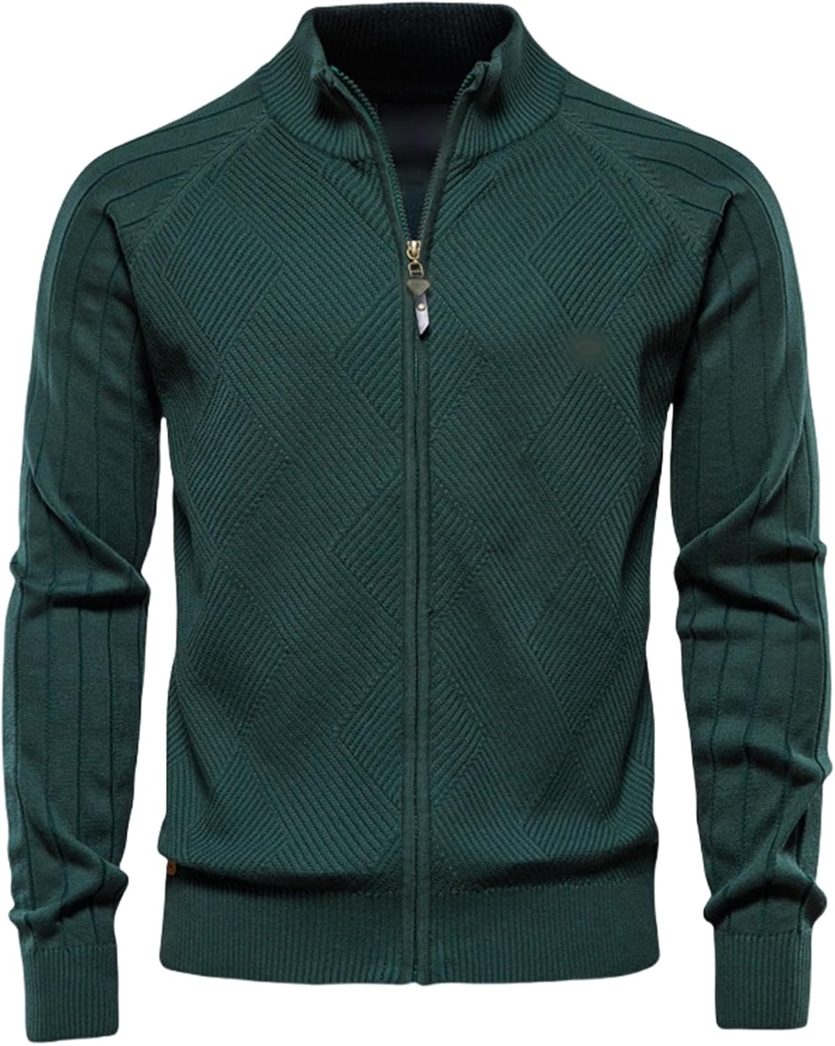 Men's Full Zip Cardigan Casual Knitted Long Sleeve Slim Fit Sweaters Fall Classic Stand Collar Workout Sportswear Top