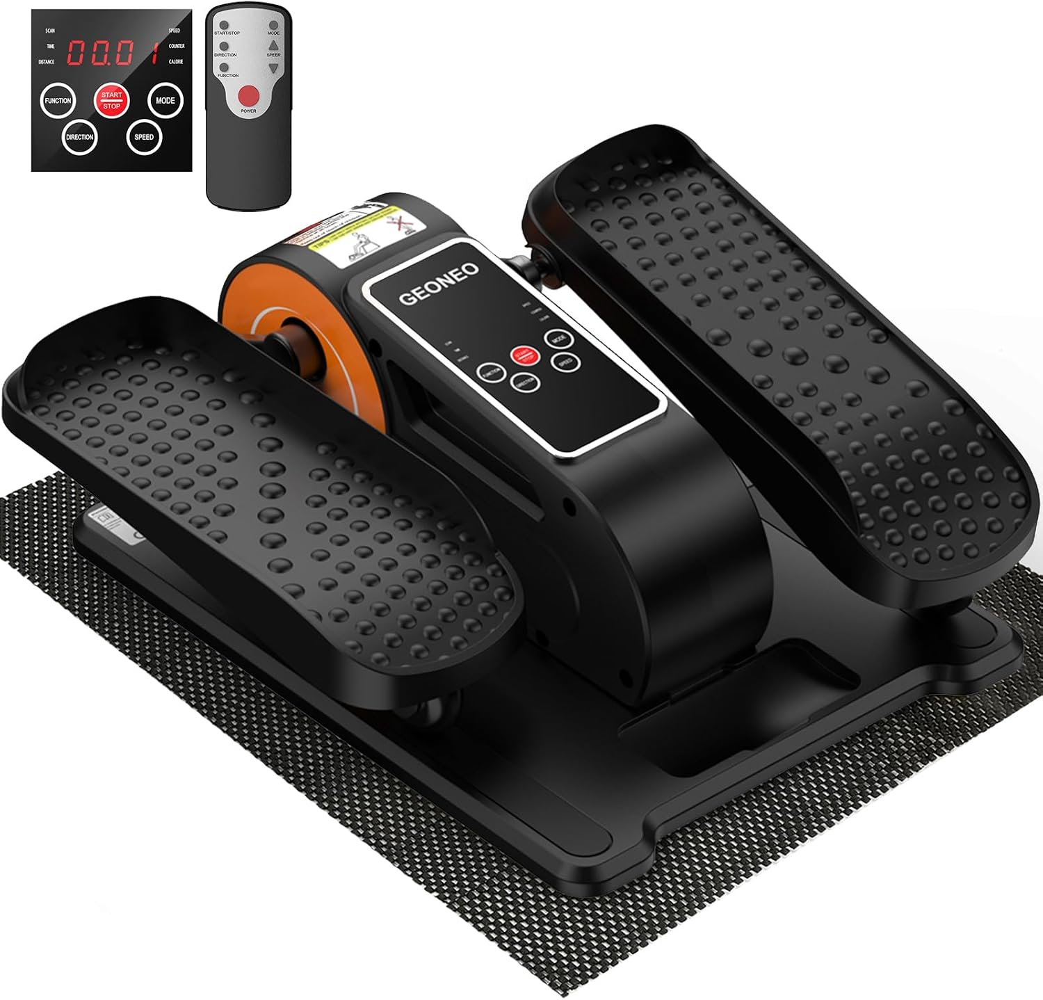 Under Desk Elliptical Machine, Quiet Portable Electric Seated Pedal Exerciser with 12 Adjustable Speeds & Remote Control, Low-Impact Leg Exerciser While Sitting for Seniors Home Office Use