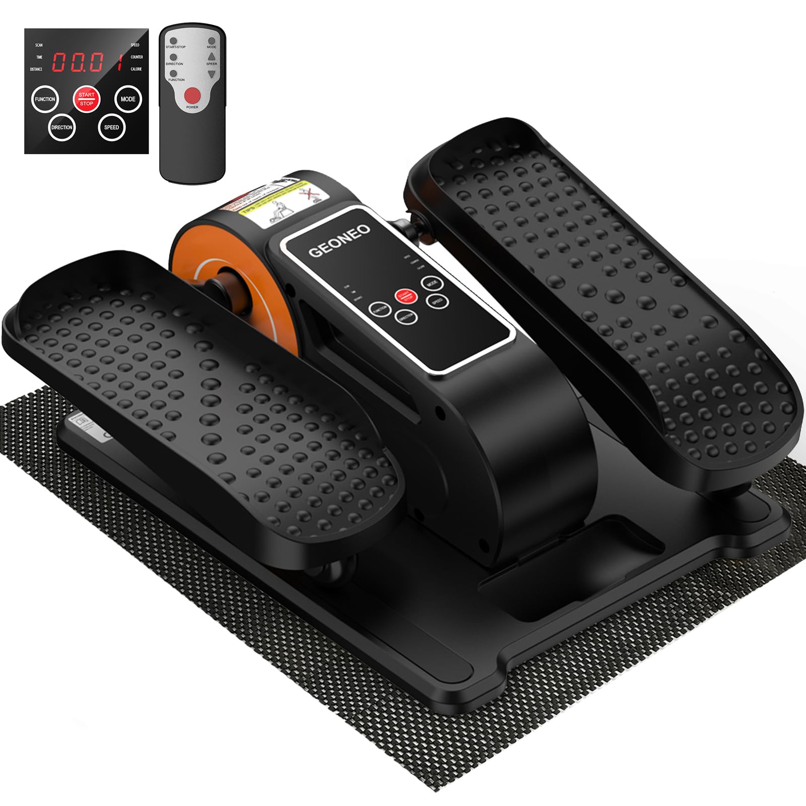 Under Desk Elliptical Machine, Electric Elliptical Leg Exerciser for Senior, Quiet and Compact Electric Seated Pedal Exerciser for Home with Monitor, Remote Control and 12 Adjustable Speeds