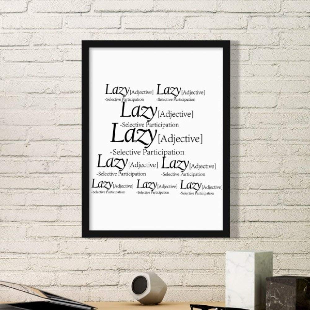 Cadre photo citation lazy noir moyen affiche murale salon
