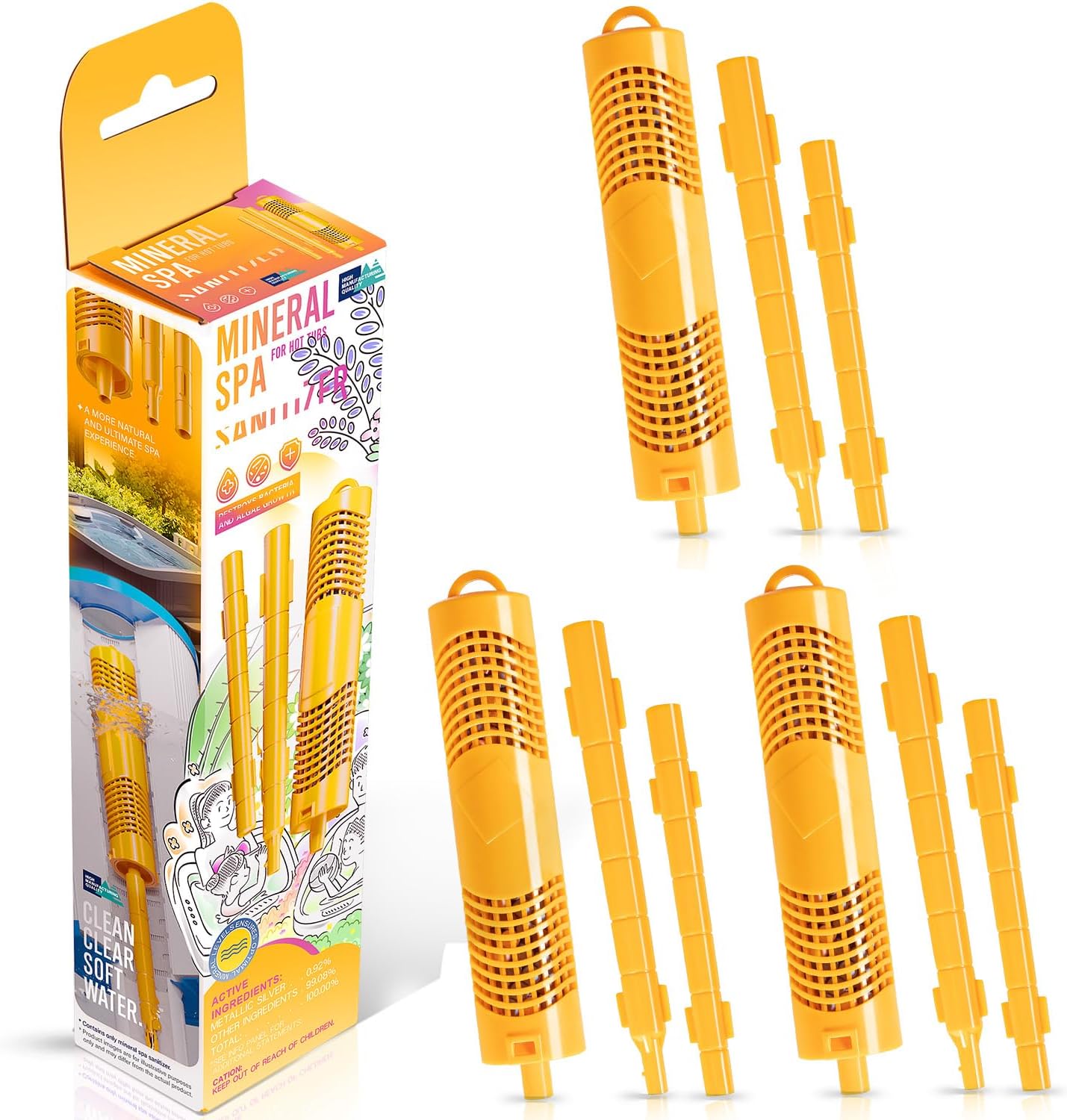 Replacement for Nature2 SPA Stick Mineral Cartridge W20750 for All Hot Tubs & Spas System All Spa Flow Rates Up to 1000 gallons, 8 Pack