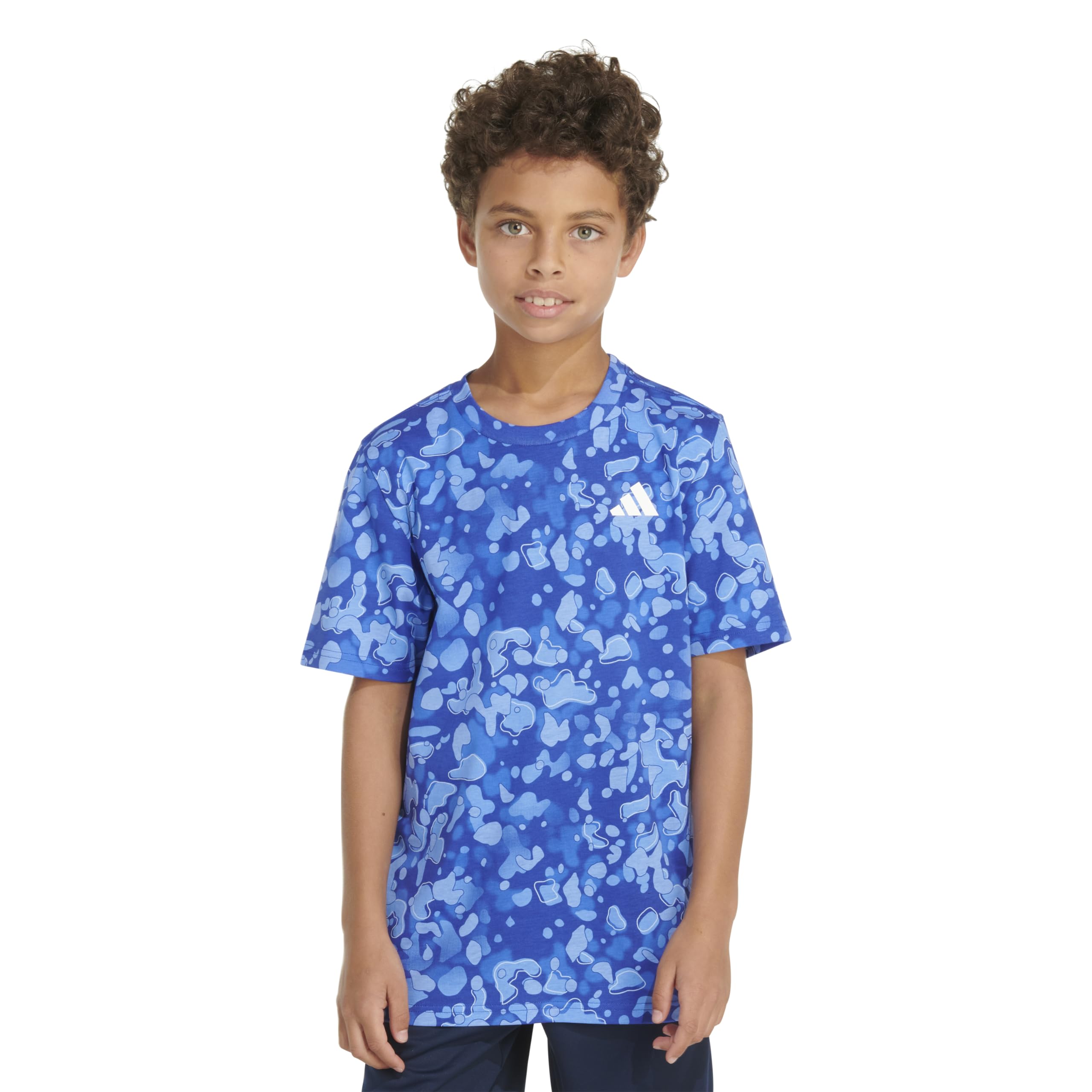 adidas T-shirt da ragazzo a maniche corte in cotone con logo mimetico Bos a maniche corte in cotone con logo mimetico (confezione da 1)
