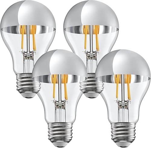 Miniatura 10 de TORCHSTAR Bombilla de luz media cromada regulable, 4.5 W (40 W equivalente), bombillas LED antirreflejos, certificación UL, bombilla sumergida en