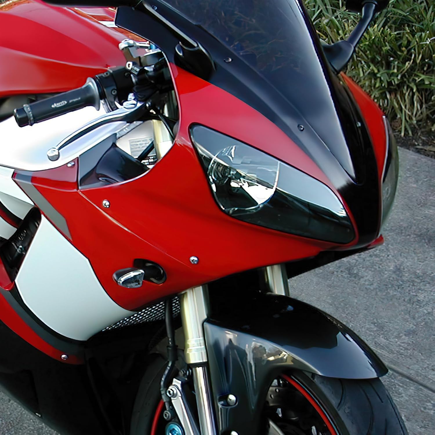Green-L Front Headlight Headlamp Assembly & Upper Stay Fairing Bracket Fit for Yamaha YZF R1 2000-2001