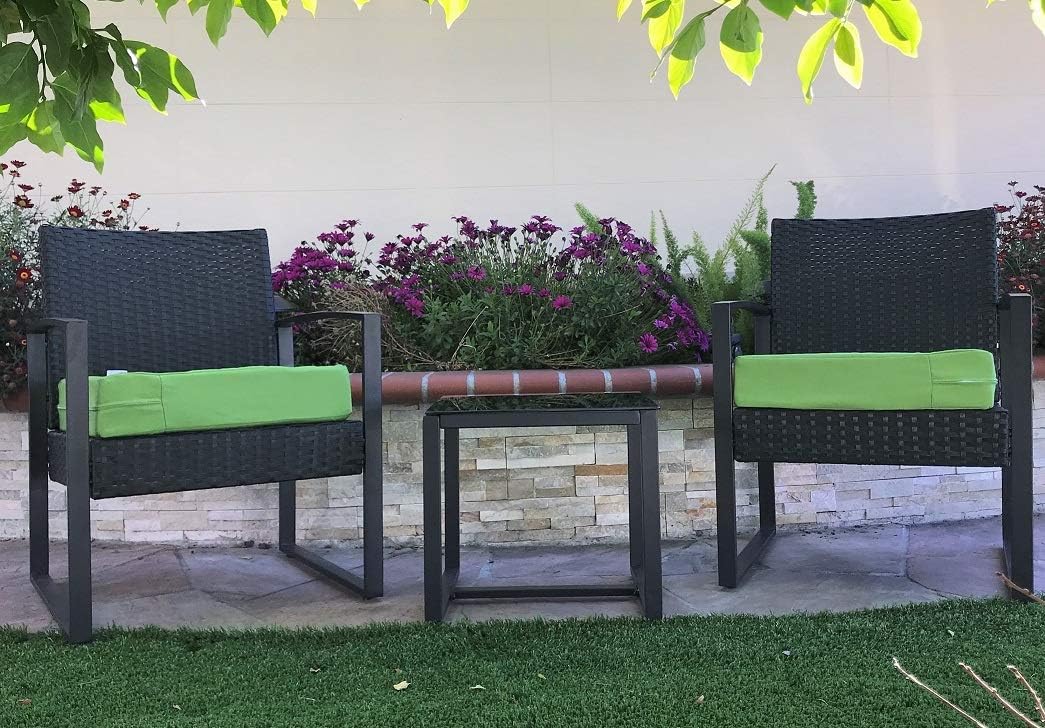 CozyLounge Indoor Outdoor Water Repellent High UV Resistant Patio Chair Cushion Cover (Pistachio Green, 24"x24"x4" (4 Covers))