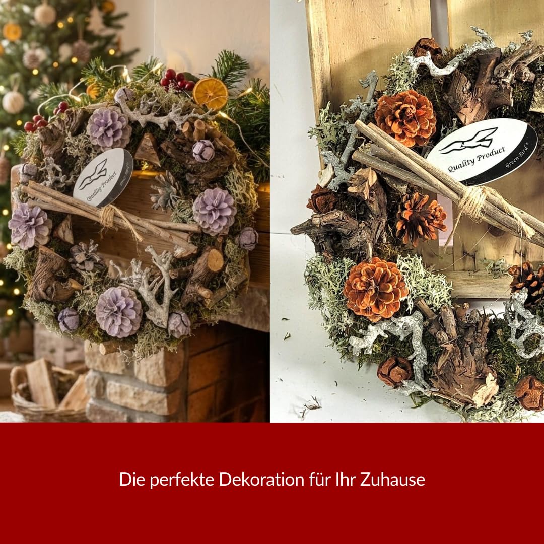 Türkranz Kranz de Luxe in Holzkiste - orange - Durchmesser 30 cm