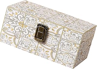 Shurhome Elegant Wood Jewelry Case Portable Organizers with Not Tarnish Protections Displaying Box for Necklace Rings Wood Je