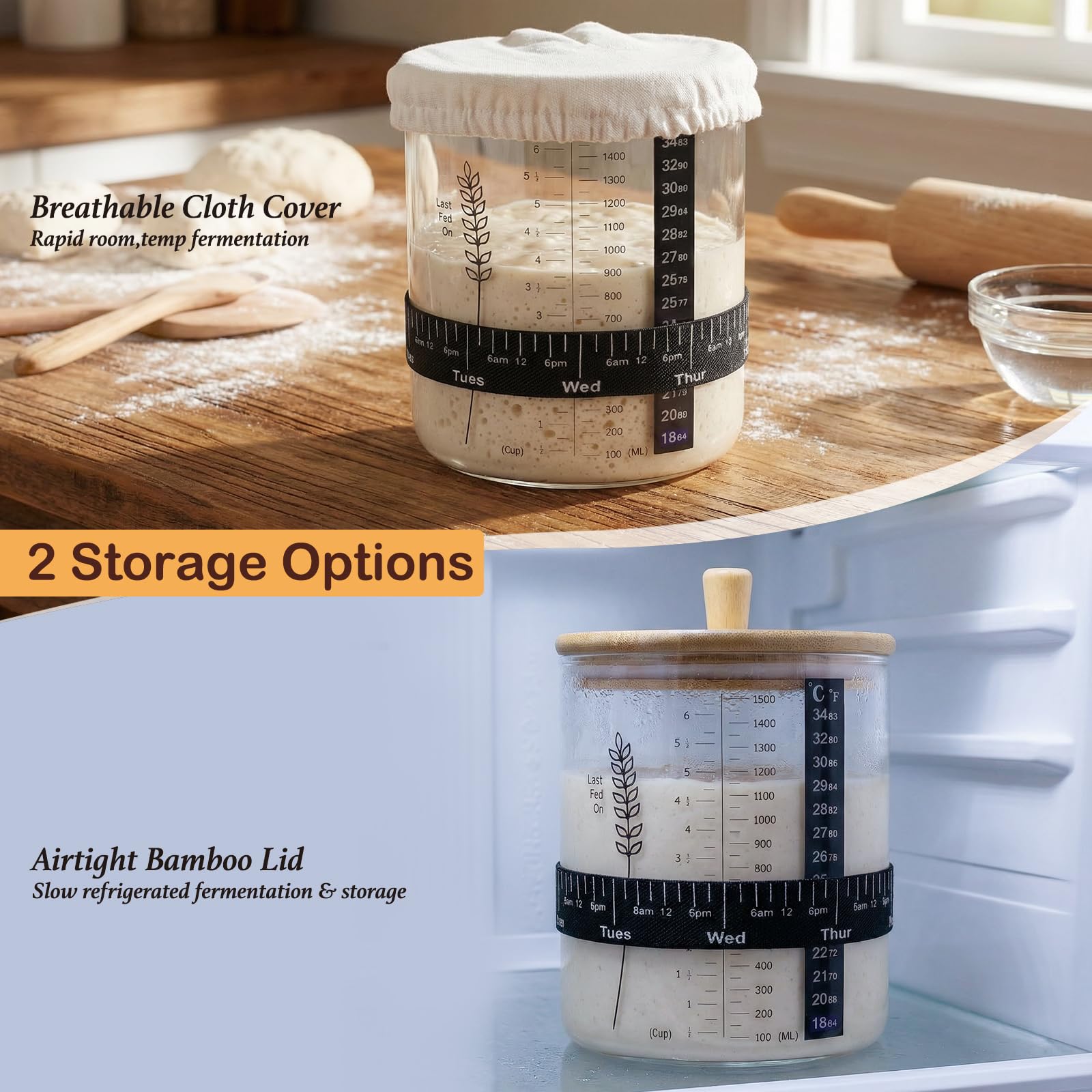 Sourdough Starter Jar Kit qtip holder 3 — view 6