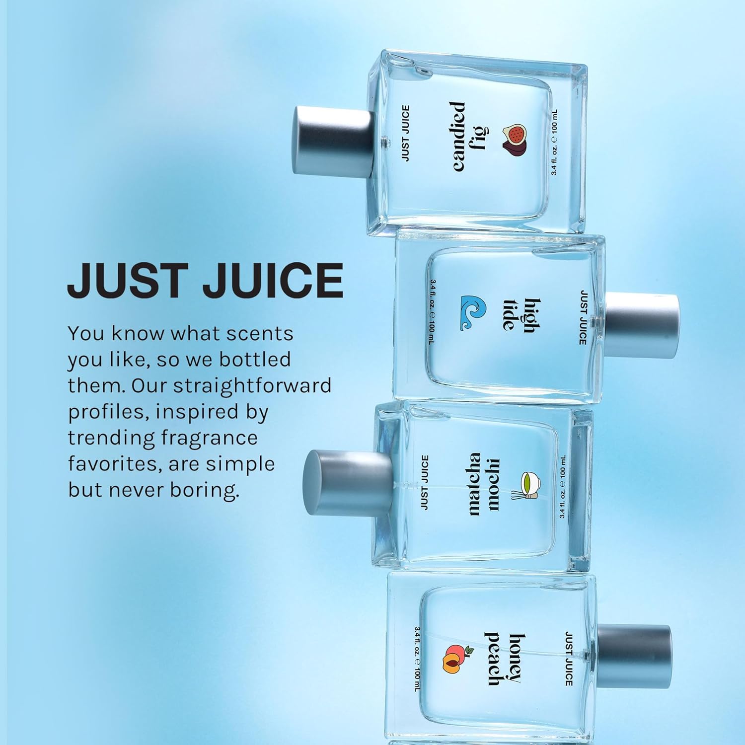 Just Juice High Tide - Cool, Refreshing Perfume for Women and Men - Aquatic Perfume with Ocean Mist, Sea Salt, Amber, Driftwood Notes - 3.4 oz