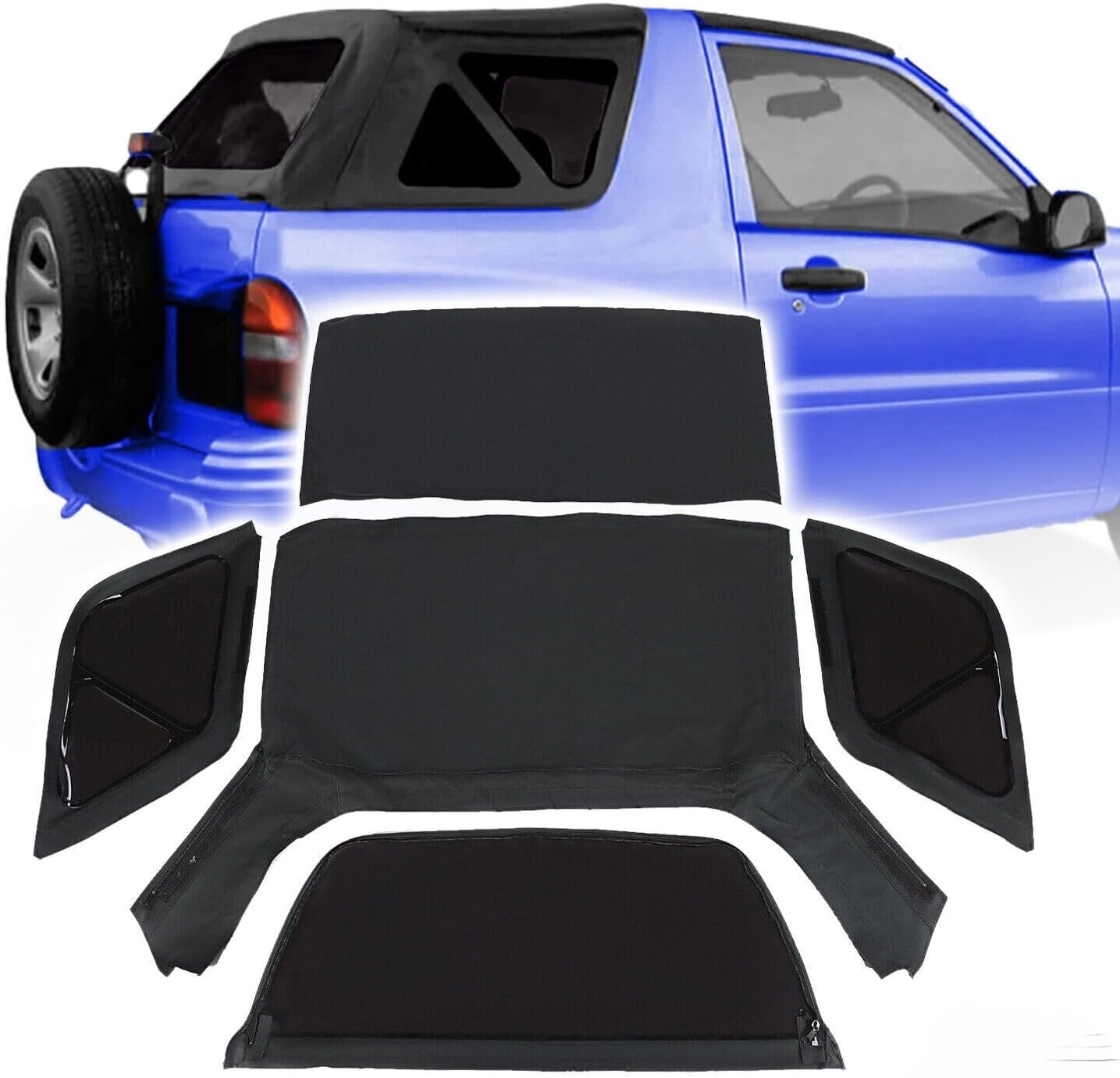 Suitable for Premium Soft Top Convertible Roof for 1999-2004 Suzuki Vitara & Chevrolet Tracker – Features Tinted Rear Window