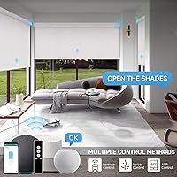 Vista 2 de WEFFORT Persiana enrollable motorizada persianas inteligentes 100 opacas que funcionan con Apple Homekit Alexa Google Home control remoto persianas