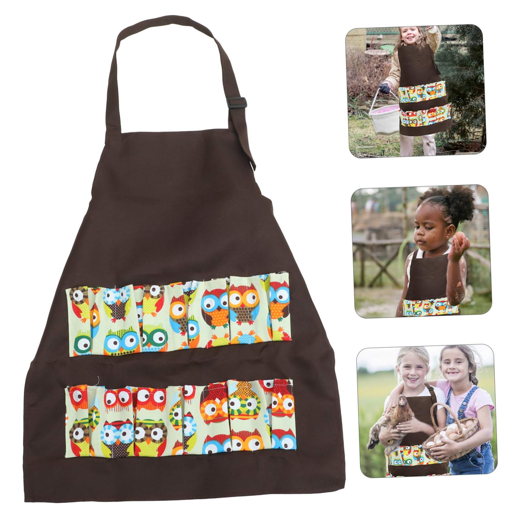 Ciieeo Grembiule Per Bambini Grembiule Per Uova 2 Pezzi Tasche Multiple Borsa Per La Raccolta Di Bambini In Cotone Poliestere