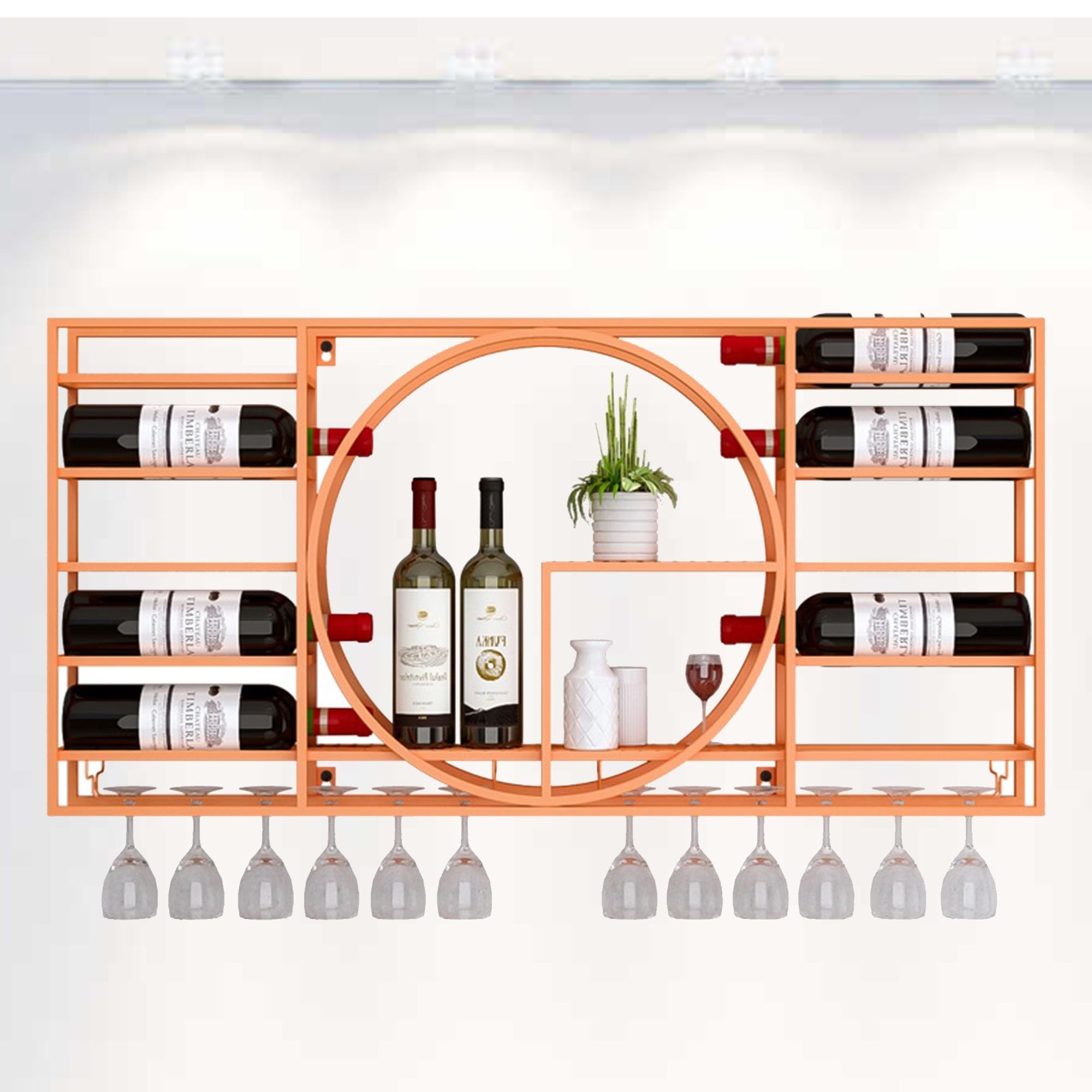 Casier à vin mural avec support de verre suspendu présentoir moderne étagère bar