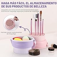 Vista 5 de Alfombrilla limpiadora de brochas de maquillaje 3 en 1 de silicona, cuenco limpiador de brochas de maquillaje, organizador de herramientas