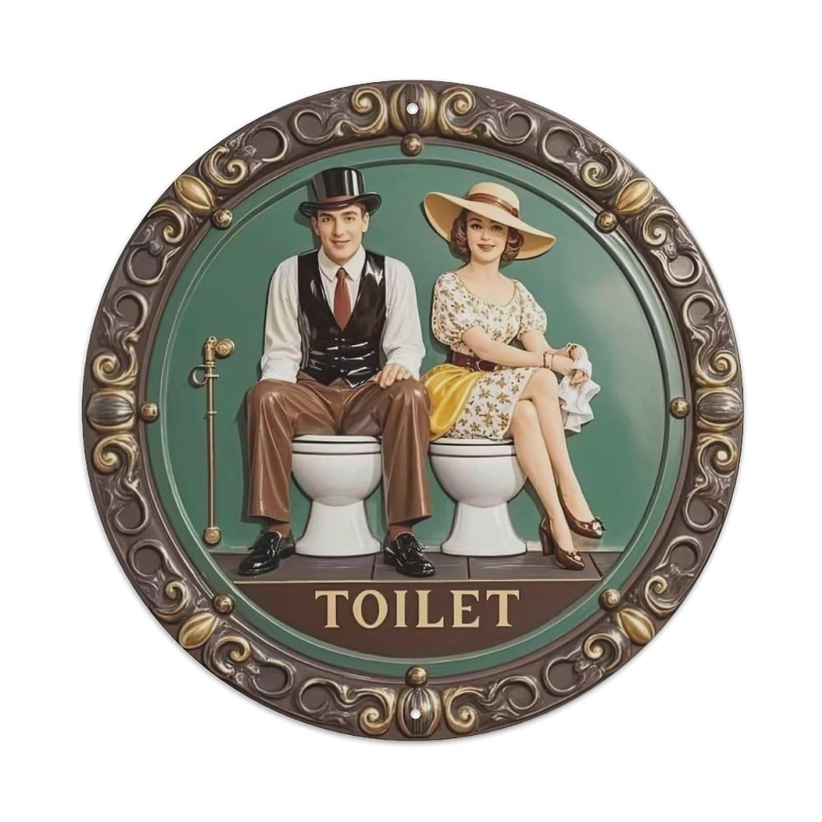 Restroom TOILET WC Theme Metal Tin Sign