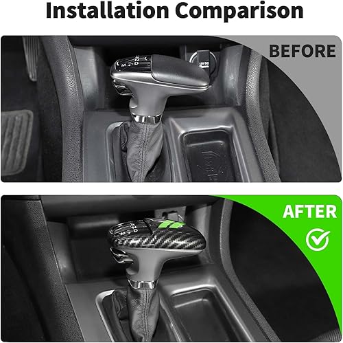 Miniatura 9 de JWWY Pomos de palanca de cambios para Dodge Challenger Charger 2015-2024+ Durango 2018-2023 Accesorios interiores de fibra de carbono azul