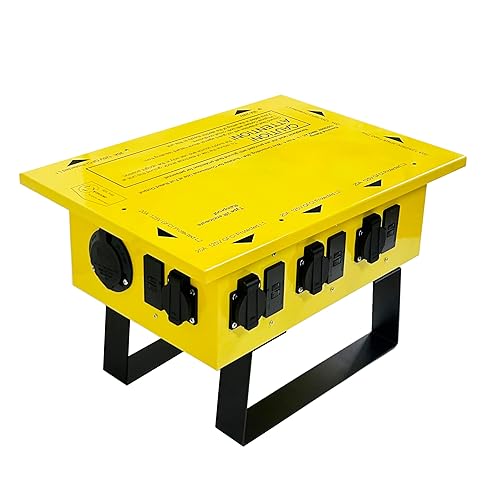 Power Distribution Box,50-Amp,125/250V,Temporary Power Box,Equipped with Individually Controllable Sockets and