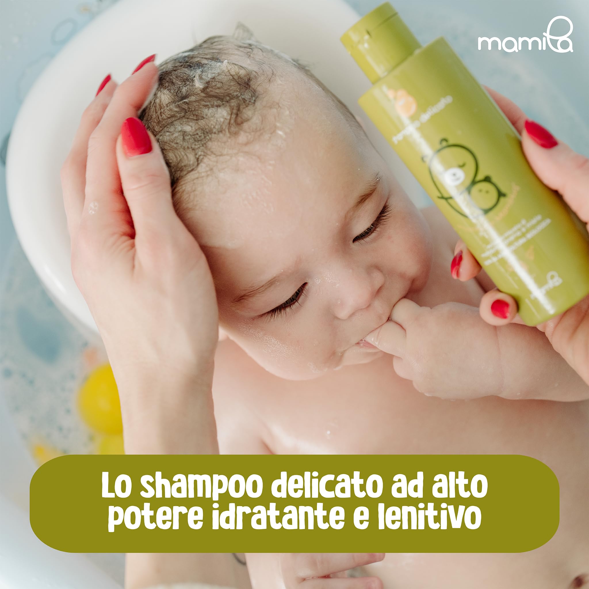 Mamila Set Completo per la Cura del Bambino, 7 Prodotti Essenziali MamiHug, Include Shampoo, Bagnetto, Detergente, Pasta Protettiva, Crema Idratante, Polvere d'Amido, Olio Emolliente