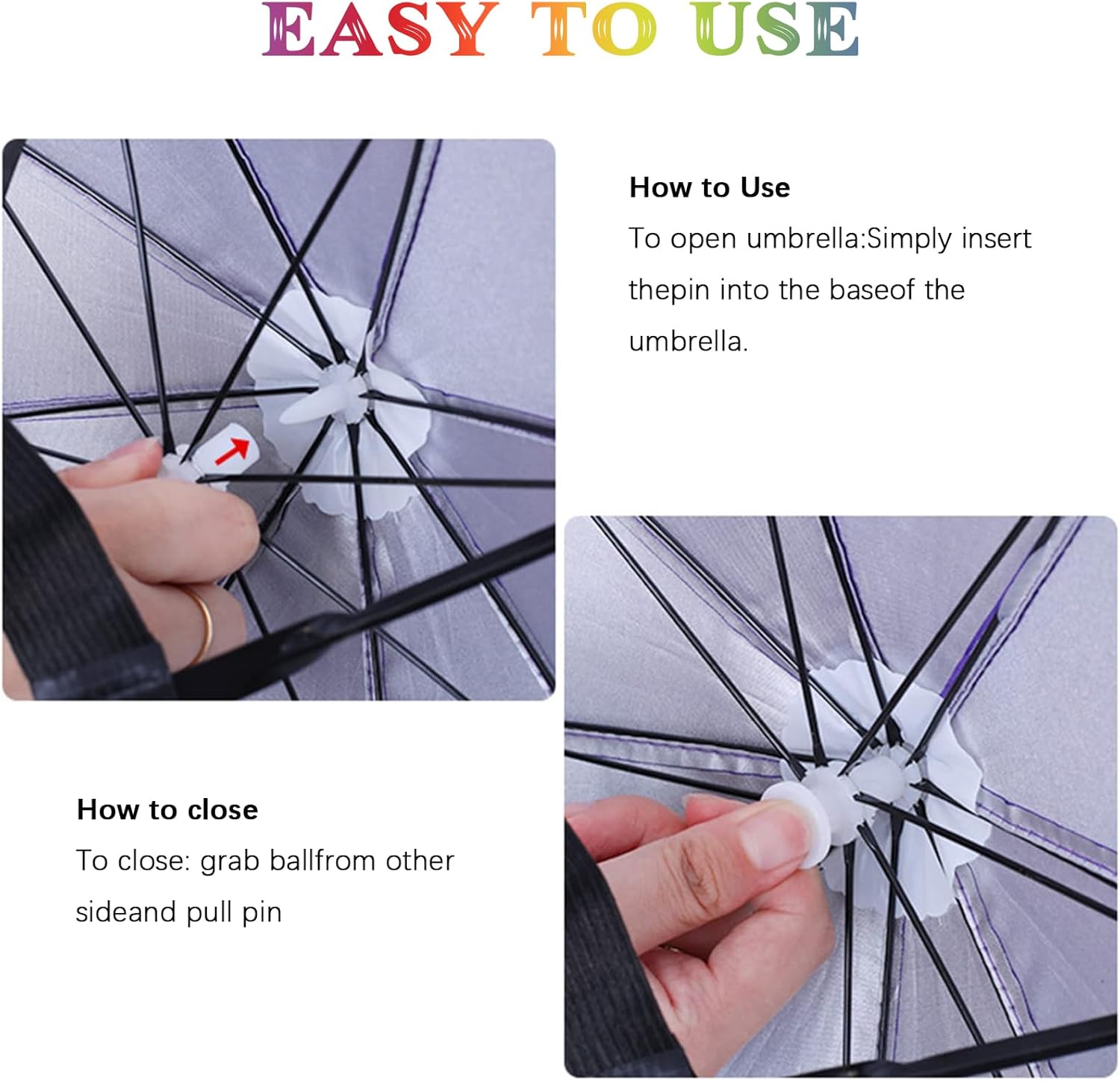 Folding Umbrella Hat - 21" Diameter Head Umbrella - Adjustable For Kids, Men, Women - Ideal For UV Shield, Rain Defense, Baseball Fun, Gardening Adventures£¬Headwear for Outdoor Party Beach Hiking thumbnail